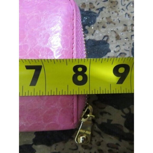 Miu Miu by Prada Pink Croc Embossed Italian Leather Luxury Long Wallet EUC - Picture 9 of 12